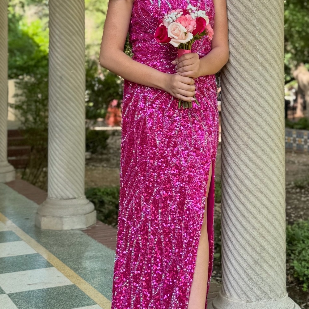 Pink Sequin Gown - image 1